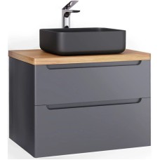 Тумба серый матовый 80 см Jorno Wood Wood.01.80/P/GR + Wood.06.80/LW