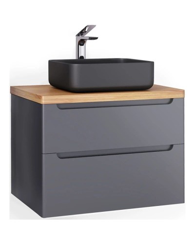 Тумба серый матовый 80 см Jorno Wood Wood.01.80/P/GR + Wood.06.80/LW