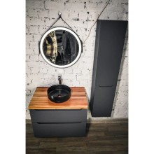 Тумба серый матовый 80 см Jorno Wood Wood.01.80/P/GR + Wood.06.80/LW