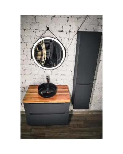 Тумба серый матовый 80 см Jorno Wood Wood.01.80/P/GR + Wood.06.80/LW