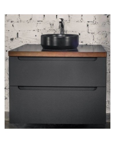 Тумба серый матовый 80 см Jorno Wood Wood.01.80/P/GR + Wood.06.80/DW