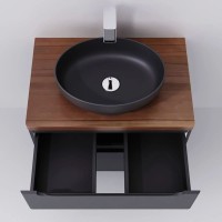 Тумба серый матовый 80 см Jorno Wood Wood.01.80/P/GR + Wood.06.80/DW