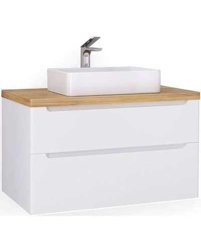 Тумба белый глянец 100 см Jorno Wood Wood.01.100/P/W + Wood.06.100/LW