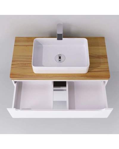 Тумба белый глянец 100 см Jorno Wood Wood.01.100/P/W + Wood.06.100/LW