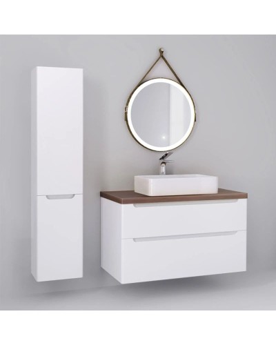 Тумба белый глянец 100 см Jorno Wood Wood.01.100/P/W + Wood.06.100/DW