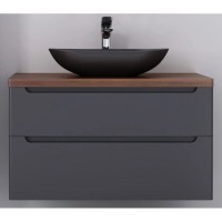 Тумба серый матовый 100 см Jorno Wood Wood.01.100/P/GR + Wood.06.100/DW