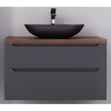 Тумба серый матовый 100 см Jorno Wood Wood.01.100/P/GR + Wood.06.100/DW