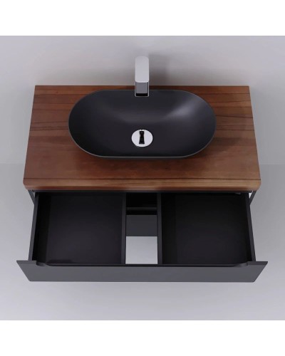 Тумба серый матовый 100 см Jorno Wood Wood.01.100/P/GR + Wood.06.100/DW