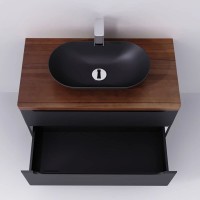 Тумба серый матовый 100 см Jorno Wood Wood.01.100/P/GR + Wood.06.100/DW