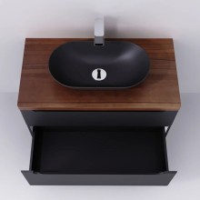 Тумба серый матовый 100 см Jorno Wood Wood.01.100/P/GR + Wood.06.100/DW