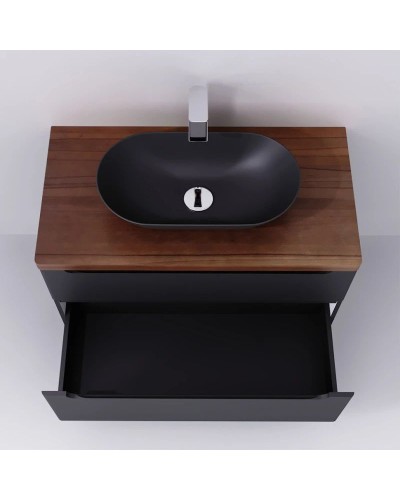 Тумба серый матовый 100 см Jorno Wood Wood.01.100/P/GR + Wood.06.100/DW