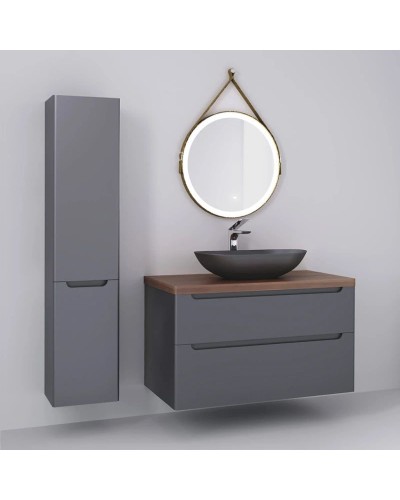 Тумба серый матовый 100 см Jorno Wood Wood.01.100/P/GR + Wood.06.100/DW