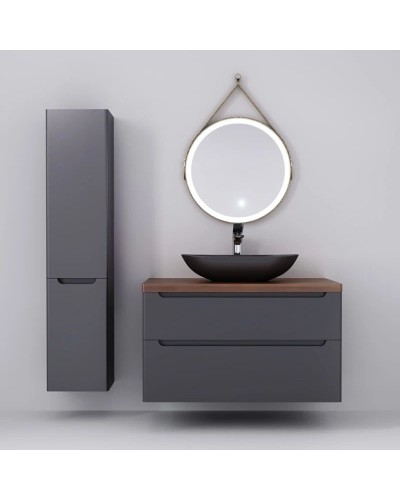 Тумба серый матовый 100 см Jorno Wood Wood.01.100/P/GR + Wood.06.100/DW