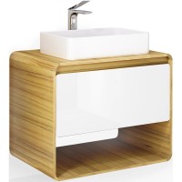 Тумба белый/дуб 80 см Jorno Ronda Ron.01.80/P/D-W