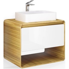 Тумба белый/дуб 80 см Jorno Ronda Ron.01.80/P/D-W