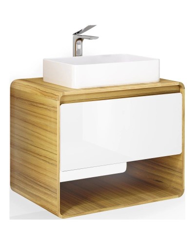 Тумба белый/дуб 80 см Jorno Ronda Ron.01.80/P/D-W