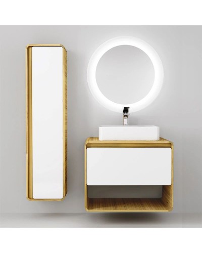 Тумба белый/дуб 80 см Jorno Ronda Ron.01.80/P/D-W