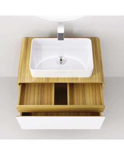 Тумба белый/дуб 80 см Jorno Ronda Ron.01.80/P/D-W