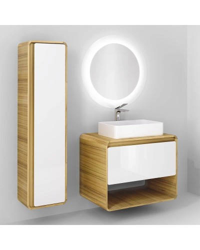 Тумба белый/дуб 80 см Jorno Ronda Ron.01.80/P/D-W