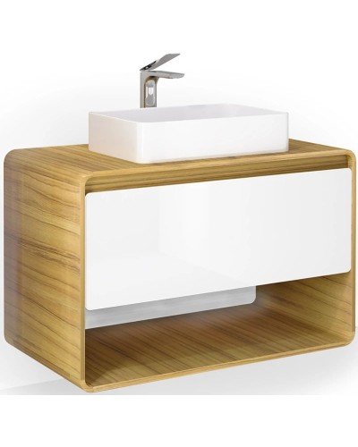 Тумба белый/дуб 100 см Jorno Ronda Ron.01.100/P/D-W