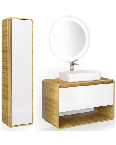 Тумба белый/дуб 100 см Jorno Ronda Ron.01.100/P/D-W