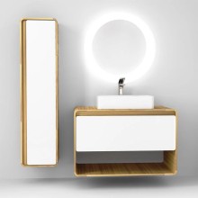 Тумба белый/дуб 100 см Jorno Ronda Ron.01.100/P/D-W