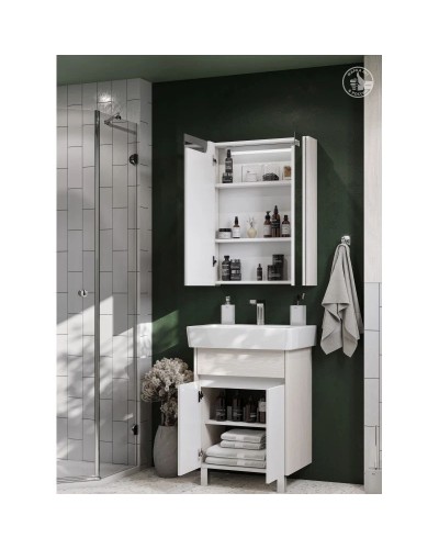 Тумба белый глянец/ясень фабрик 54 см Акватон Верди 1A207701VDAV0