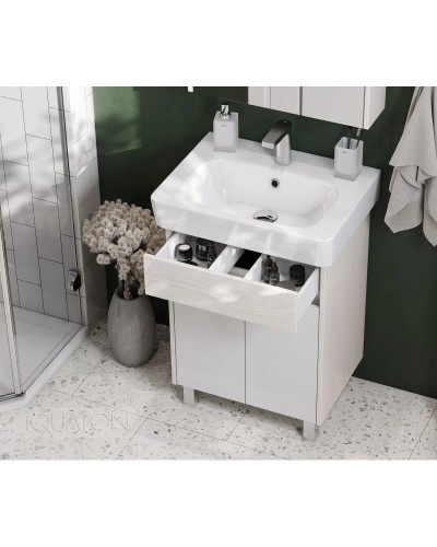 Тумба белый глянец/ясень фабрик 54 см Акватон Верди 1A207701VDAV0