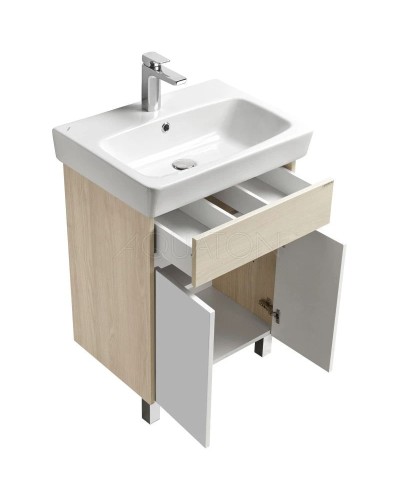 Тумба белый глянец/ясень фабрик 54 см Акватон Верди 1A207701VDAV0