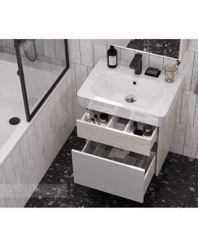 Тумба белый глянец/ясень фабрик 54 см Акватон Верди 1A206701VDAV0