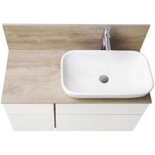 Тумба дуб эндгрейн/белый матовый 99 см Акватон Мишель 1A244101MIX40