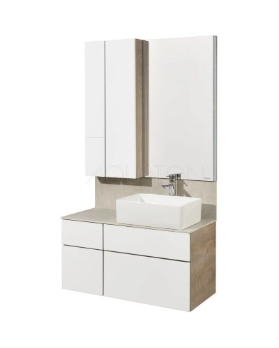 Тумба дуб эндгрейн/белый матовый 99 см Акватон Мишель 1A244101MIX40