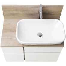 Тумба дуб эндгрейн/белый матовый 79 см Акватон Мишель 1A244501MIX40