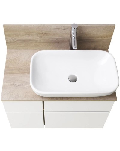 Тумба дуб эндгрейн/белый матовый 79 см Акватон Мишель 1A244501MIX40