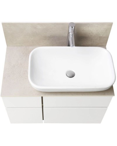 Тумба дуб эндгрейн/белый матовый 79 см Акватон Мишель 1A244501MIX40