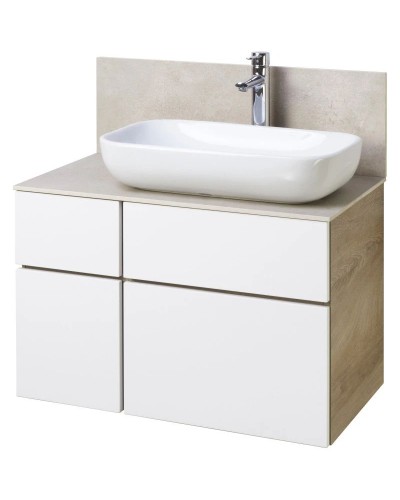 Тумба дуб эндгрейн/белый матовый 79 см Акватон Мишель 1A244501MIX40