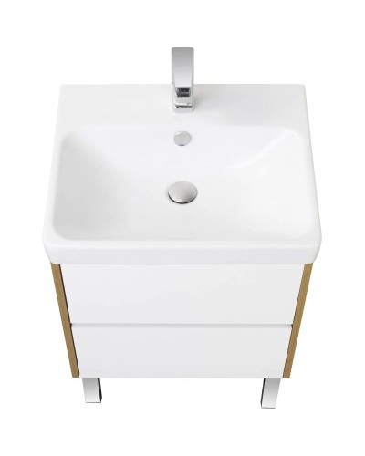 Тумба белый глянец/дуб рустикальный 53,2 см Акватон Сканди 1A251701SDZ90