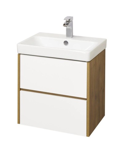 Тумба белый глянец/дуб рустикальный 53,2 см Акватон Сканди 1A251701SDZ90