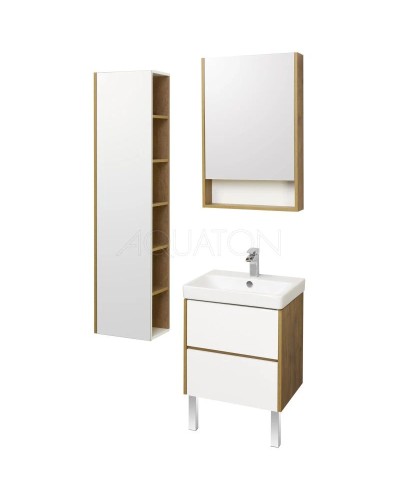 Тумба белый глянец/дуб рустикальный 53,2 см Акватон Сканди 1A251701SDZ90