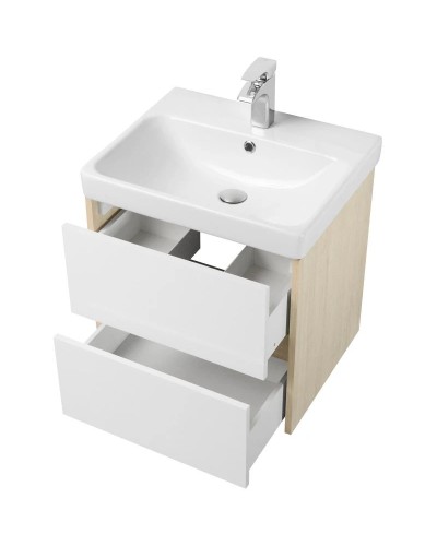 Тумба белый глянец/дуб верона 53,2 см Акватон Сканди 1A251701SDB20