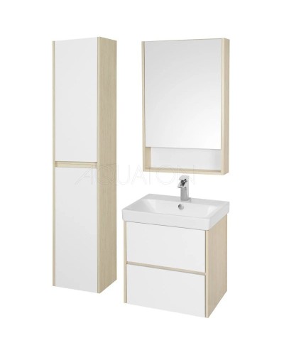 Тумба белый глянец/дуб верона 53,2 см Акватон Сканди 1A251701SDB20