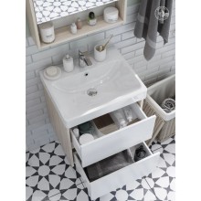 Тумба белый глянец/дуб верона 53,2 см Акватон Сканди 1A251701SDB20