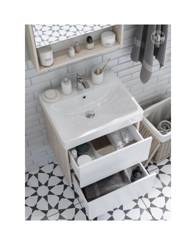 Тумба белый глянец/дуб верона 53,2 см Акватон Сканди 1A251701SDB20