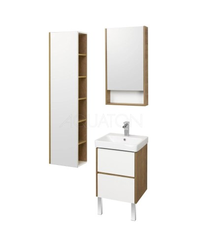 Тумба белый глянец/дуб рустикальный 43,2 см Акватон Сканди 1A251601SDZ90