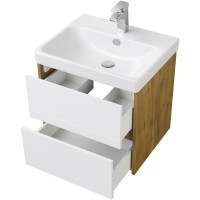 Тумба белый глянец/дуб рустикальный 68,2 см Акватон Сканди 1A251801SDZ90