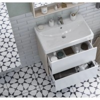 Тумба белый глянец/дуб верона 68,2 см Акватон Сканди 1A251801SDB20