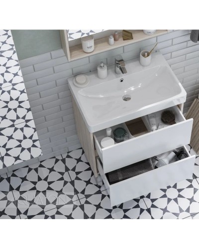 Тумба белый глянец/дуб верона 68,2 см Акватон Сканди 1A251801SDB20