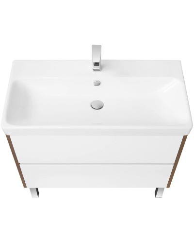 Тумба белый глянец/дуб рустикальный 88,2 см Акватон Сканди 1A251901SDZ90