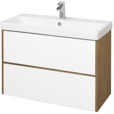 Тумба белый глянец/дуб рустикальный 88,2 см Акватон Сканди 1A251901SDZ90