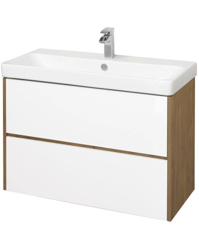 Тумба белый глянец/дуб рустикальный 88,2 см Акватон Сканди 1A251901SDZ90